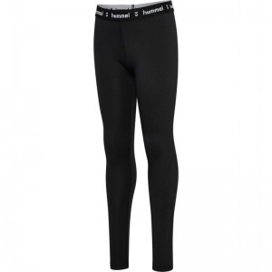 Hummel Jr Pulse Mid Waist Hardloopbroek Kinderen Zwart | 063247-485