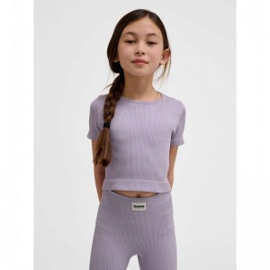 Hummel Jr Seamless Rib S/S T-shirts Kinderen Lavendel | 223947-341