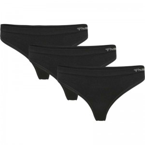 Hummel Juno 3 Pack Seamless String Dames Zwart | 984474-677