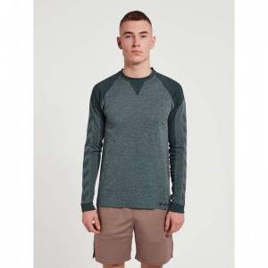 Hummel Kent Seamless T-shirt L/S Basislaag Heren Groen | 455064-400