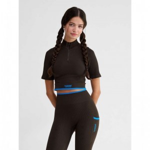 Hummel Knitteds Zip Tanktop Dames Chocola | 655218-379