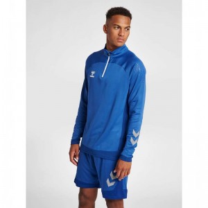 Hummel Lead Half Zip Hoodie Heren Blauw | 531298-180