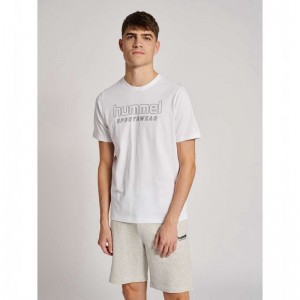 Hummel Lgc Joel T-shirts Heren Wit | 346934-126