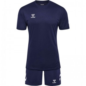 Hummel Logo T-shirts Heren Donkerblauw | 603154-571