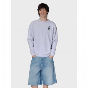 Hummel Loose Crew Wrong Yellow Sweatshirts Heren Grijs | 468849-367