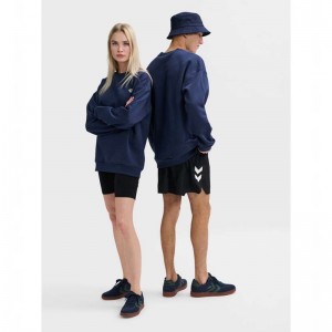 Hummel Loose Crewneck Bee Sweatshirts Heren Donkerblauw | 748956-168