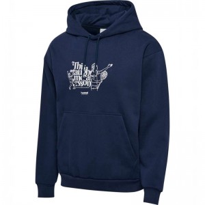 Hummel Loose Lesson Hoodie Heren Donkerblauw | 280837-420