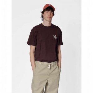 Hummel Loose S/S Lesson T-shirts Heren Chocola | 266790-491