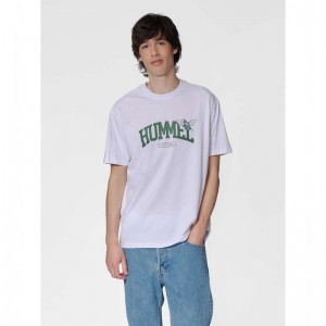 Hummel Loose S/S University Bee T-shirts Heren Wit | 492016-221