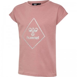 Hummel Luna S/S T-shirts Kinderen Roze | 804423-157