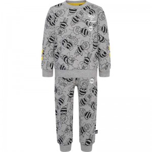 Hummel Maya Aop Crewsuit Sportkleding Kinderen Grijs | 140642-948