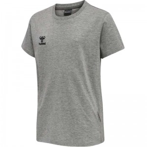 Hummel Move Grid Cotton S/S Kid T-shirts Kinderen Grijs | 669017-351
