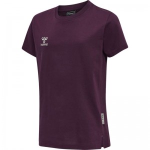 Hummel Move Grid Cotton S/S Kid T-shirts Kinderen Fuchsie | 757522-455