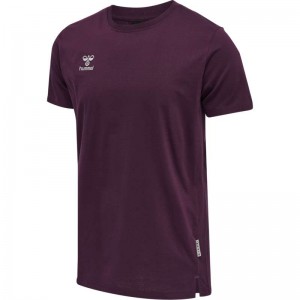 Hummel Move Grid Cotton S/S T-shirts Heren Bordeaux | 122797-299