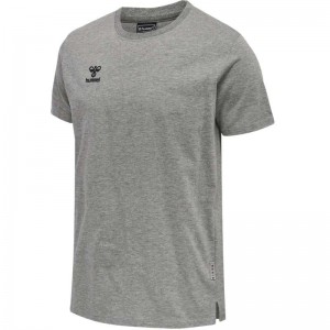 Hummel Move Grid Cotton S/S T-shirts Heren Grijs | 467304-709