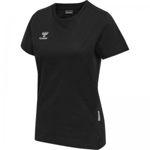 Hummel Move Grid Cotton S/S Wom T-shirts Dames Zwart | 408087-138