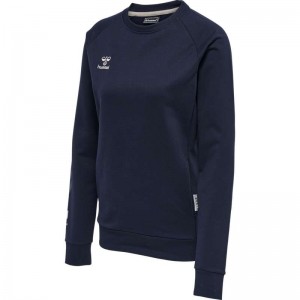 Hummel Move Grid Cotton Sweatshirts Dames Donkerblauw | 277665-790