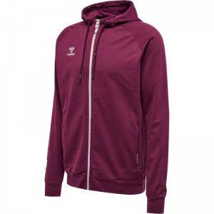 Hummel Move Grid Cotton Zip Hoodie Heren Bordeaux | 248496-104