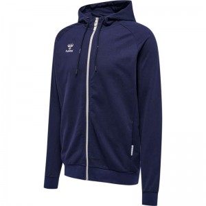 Hummel Move Grid Cotton Zip Hoodie Heren Donkerblauw | 480991-519