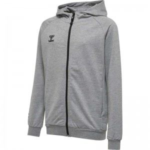 Hummel Move Grid Cotton Zip Hoodie Kinderen Grijs | 886841-849
