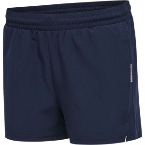 Hummel Move Grid Woven Korte Broek Dames Donkerblauw | 783813-140
