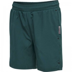 Hummel Move Grid Woven Korte Broek Kinderen Groen | 928183-409