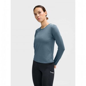 Hummel Mt Aura Mesh L/S T-shirts Dames Grijs | 298596-286