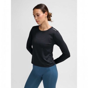 Hummel Mt Aura Mesh L/S T-shirts Dames Zwart | 834477-118