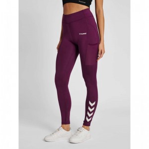 Hummel Mt Chipo Mid Waist Hardloopbroek Dames Paars | 661773-913
