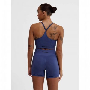 Hummel Mt Define Seamless Padded Sport BH Dames Blauw | 546302-762