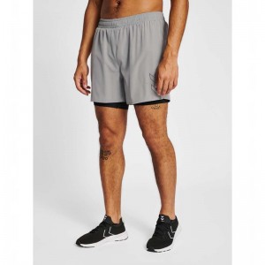 Hummel Mt Fast 2 In 1 Korte Broek Heren Grijs | 707413-917