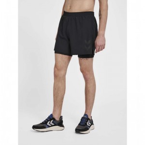 Hummel Mt Force 2 In 1 Korte Broek Heren Zwart | 599608-087