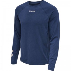 Hummel Mt Laze L/S T-shirts Heren Donkerblauw | 032682-647