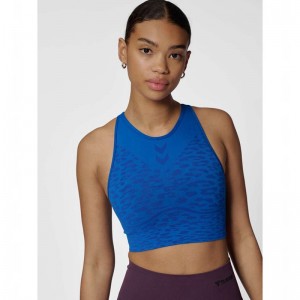 Hummel Mt Leo Seamless Sport BH Dames Blauw | 390834-529