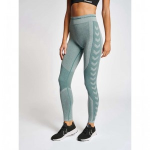Hummel Mt Lulu Seamless Scrunch Korte Broek Dames Blauw | 390044-129