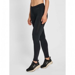 Hummel Mt Mabley Mid Waist Broek Dames Zwart | 208053-868
