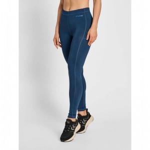 Hummel Mt Mabley Mid Waist Hardloopbroek Dames Blauw | 574908-084