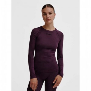 Hummel Mt Shaping Seamless L/S T-shirts Dames Paars | 635415-044