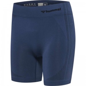 Hummel Mt Shaping Seamless Mw Korte Broek Dames Blauw | 707054-911