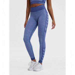 Hummel Mt Shine Seamless Mw Hardloopbroek Dames Blauw | 400007-799