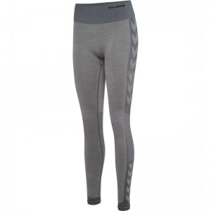 Hummel Mt Shine Seamless Mw Hardloopbroek Dames Grijs | 165873-855