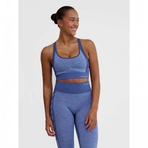 Hummel Mt Shine Seamless Sport BH Dames Blauw | 581426-455