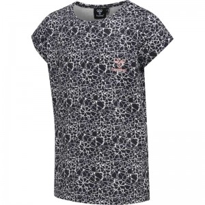Hummel Nanna S/S T-shirts Kinderen Zwart | 641610-429