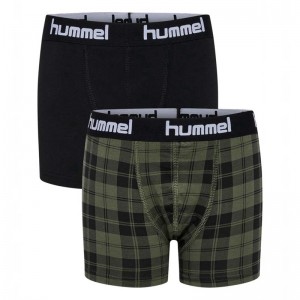 Hummel Nolan 2-pack Boxer Kinderen Olijfgroen | 109193-780