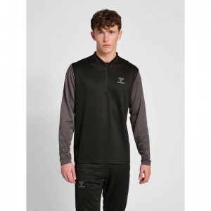 Hummel Ongrid 1/2 Zip Poly Sweat Sweatshirts Heren Zwart | 838560-043