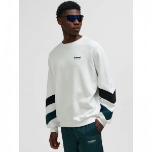 Hummel Oversized Crew Sportswear Sweatshirts Heren Wit | 719942-680
