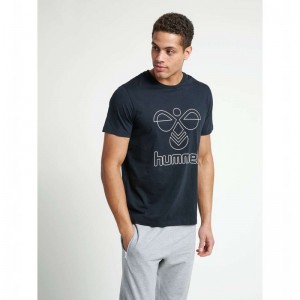 Hummel Peter S/S T-shirts Heren Zwart | 618425-531