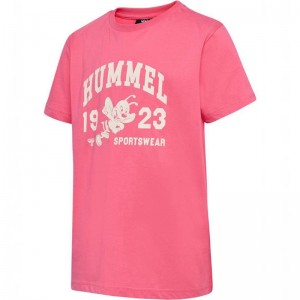 Hummel Print S/S T-shirts Kinderen Roze | 975822-663