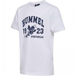 Hummel Print S/S T-shirts Kinderen Wit | 086442-557