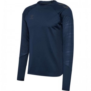 Hummel Pro Training Crew Sweat T-shirts Heren Donkerblauw | 577152-027
